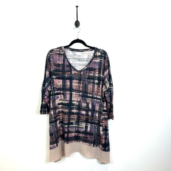 LOGO by Lori Goldstein Tops - LOGO by Lori Goldstein Multicolor Plaid Top